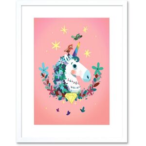 Artery8 Wall Art Print Unicorn Diamond Birds Framed Art in White Size: W7" x H9" White W7" x H9" Artery8 Wall Art Print Unicorn Diamond Birds Framed Art in White Size: W7" x H9" White W7" x H9"