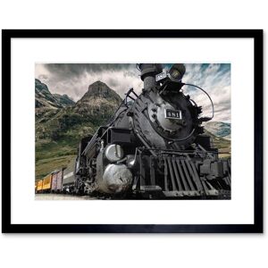 Artery8 Wall Art Print Old Steam Train Engine Mountains Framed in Black Size: W7" x H9" Black W7" x H9" Artery8 Wall Art Print Old Steam Train Engine Mountains Framed in Black Size: W7" x H9" Black W7" x H9"