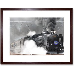 Artery8 Wall Art Print Old Steam Train Engine Framed in Brown Size: W7" x H9" Brown W7" x H9" Artery8 Wall Art Print Old Steam Train Engine Framed in Brown Size: W7" x H9" Brown W7" x H9"