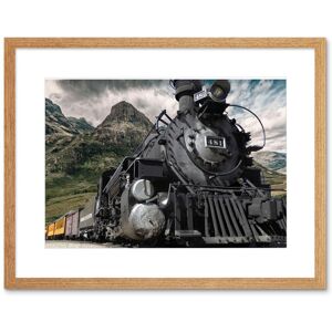 Artery8 Wall Art Print Old Steam Train Engine Mountains Framed in Beige Size: W7" x H9" Beige W7" x H9" Artery8 Wall Art Print Old Steam Train Engine Mountains Framed in Beige Size: W7" x H9" Beige W7" x H9"