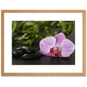 Artery8 Wall Art Print Pink Moth Orchid Black Stones Framed in Beige Size: W7" x H9" Beige W7" x H9" Artery8 Wall Art Print Pink Moth Orchid Black Stones Framed in Beige Size: W7" x H9" Beige W7" x H9"