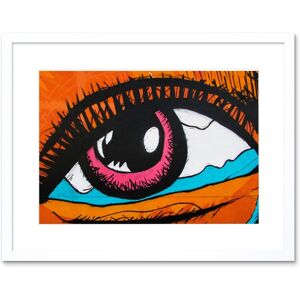 Artery8 Wall Art Print Graffiti Mural Crying Eye Eyeball Framed in White Size: W7" x H9" White W7" x H9" Artery8 Wall Art Print Graffiti Mural Crying Eye Eyeball Framed in White Size: W7" x H9" White W7" x H9"