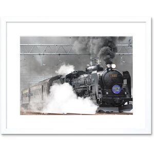 Artery8 Wall Art Print Old Steam Train Engine Framed in White Size: W7" x H9" White W7" x H9" Artery8 Wall Art Print Old Steam Train Engine Framed in White Size: W7" x H9" White W7" x H9"