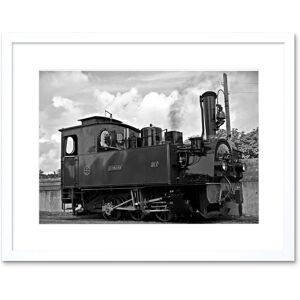 Artery8 Wall Art Print Hermann Steam Train Engine Framed in White Size: W7" x H9" White W7" x H9" Artery8 Wall Art Print Hermann Steam Train Engine Framed in White Size: W7" x H9" White W7" x H9"