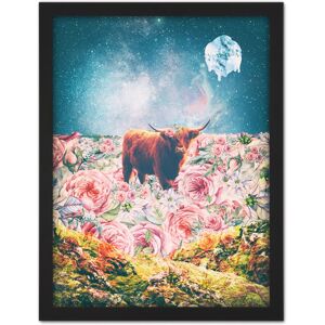 Artery8 Wall Art Print Scottish Highland Hairy Coo Trippy Psychedelic Landscape Space Large Framed Wall Décor Art in White Size: W18" x H24" White W18" x H24" Artery8 Wall Art Print Scottish Highland Hairy Coo Trippy Psychedelic Landscape Space Large Framed Wall Décor Art in White Size: W18" x H24" White W18" x H24"