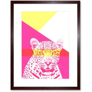 Artery8 Wall Art Print Bold Animals Pink Leopard Art Framed 9x7 inch in Brown Size: W7" x H9" Brown W7" x H9" Artery8 Wall Art Print Bold Animals Pink Leopard Art Framed 9x7 inch in Brown Size: W7" x H9" Brown W7" x H9"