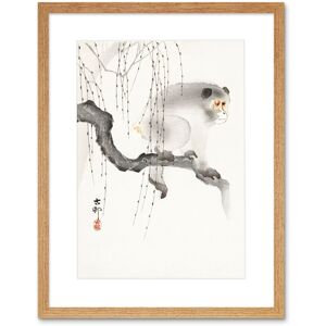 Artery8 Wall Art Print Monkey Tree Branch Ohara Koson Art Framed 9x7 inch in Beige Size: W7" x H9" Beige W7" x H9" Artery8 Wall Art Print Monkey Tree Branch Ohara Koson Art Framed 9x7 inch in Beige Size: W7" x H9" Beige W7" x H9"