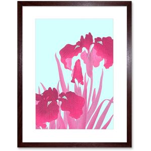 Artery8 Wall Art Print Ohara Koson Pink Iris Flowers Art Black Framed 9x7 inch in Brown Size: W7" x H9" Brown W7" x H9" Artery8 Wall Art Print Ohara Koson Pink Iris Flowers Art Black Framed 9x7 inch in Brown Size: W7" x H9" Brown W7" x H9"