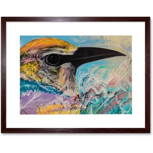 Artery8 Wall Art Print Bird Colorful Graffiti Painting Sketch Art Black Framed 9x7 inch in Brown Size: W7" x H9" Brown W7" x H9" Artery8 Wall Art Print Bird Colorful Graffiti Painting Sketch Art Black Framed 9x7 inch in Brown Size: W7" x H9" Brown W7" x H9"