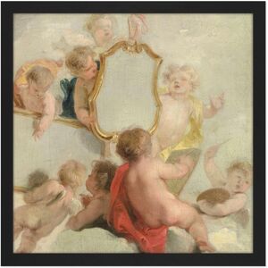 Artery8 Wall Art Print De Wit Putti With Mirrors Cherub Babies Painting Square Framed Picture 16X16 Inch in Black Size: W16" x H16" Black W16" x H16" Artery8 Wall Art Print De Wit Putti With Mirrors Cherub Babies Painting Square Framed Picture 16X16 Inch in Black Size: W16" x H16" Black W16" x H16"
