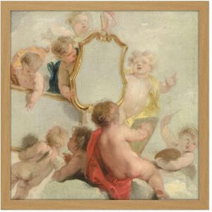 Artery8 Wall Art Print De Wit Putti With Mirrors Cherub Babies Painting Square Framed Picture 16X16 Inch in Light Oak Size: W16" x H16" Light Oak W16" x H16" Artery8 Wall Art Print De Wit Putti With Mirrors Cherub Babies Painting Square Framed Picture 16X16 Inch in Light Oak Size: W16" x H16" Light Oak W16" x H16"