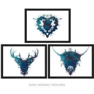 Artery8 A4 Wall Art & Frame Set of 3 Ink Splat Thistle Heart Hairy Coo Stag Multicolor A4 Artery8 A4 Wall Art & Frame Set of 3 Ink Splat Thistle Heart Hairy Coo Stag Multicolor A4