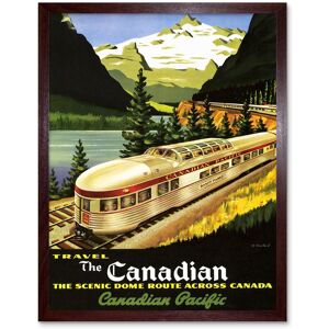 Artery8 Wall Art Print Train Rail Scenic Route Landscape Mountain Lake Canada Southern Pacific Vintage Travel Ad Art Framed Size: W12" x H16" Brown W12" x H16" Artery8 Wall Art Print Train Rail Scenic Route Landscape Mountain Lake Canada Southern Pacific Vintage Travel Ad Art Framed Size: W12" x H16" Brown W12" x H16"