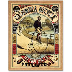 Artery8 Wall Art Print Penny Farthing Bicycle Boston Usa Cycling Vintage Advert Art Framed in Light Oak Size: W12" x H16" Light Oak W12" x H16" Artery8 Wall Art Print Penny Farthing Bicycle Boston Usa Cycling Vintage Advert Art Framed in Light Oak Size: W12" x H16" Light Oak W12" x H16"