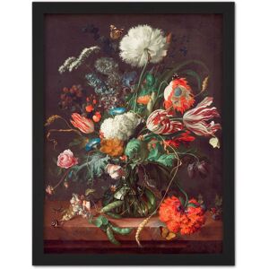 Artery8 Wall Art Print Jan Davidsz De Heem Vase Of Flowers Large Framed Wall Décor Art in Black Size: W18" x H24" Black W18" x H24" Artery8 Wall Art Print Jan Davidsz De Heem Vase Of Flowers Large Framed Wall Décor Art in Black Size: W18" x H24" Black W18" x H24"