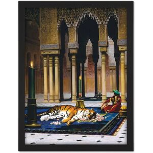 Artery8 Wall Art Print Gerome Grief Of The Pasha Mourning Tiger Painting Large Framed Wall Décor Art in Black Size: W18" x H24" Black W18" x H24" Artery8 Wall Art Print Gerome Grief Of The Pasha Mourning Tiger Painting Large Framed Wall Décor Art in Black Size: W18" x H24" Black W18" x H24"