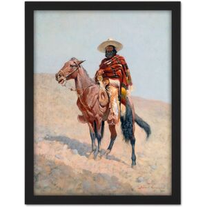 Artery8 Wall Art Print Remington Mexican Vaquero Horseman Painting Large Framed Wall Décor Art in Brown Size: W18" x H24" Brown W18" x H24" Artery8 Wall Art Print Remington Mexican Vaquero Horseman Painting Large Framed Wall Décor Art in Brown Size: W18" x H24" Brown W18" x H24"