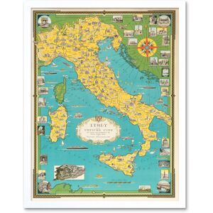 Artery8 Wall Art Print Ernest Chase 1944 Italy Vatican City Detailed Vintage Pictorial Map Art Framed in White Size: W12" x H16" White W12" x H16" Artery8 Wall Art Print Ernest Chase 1944 Italy Vatican City Detailed Vintage Pictorial Map Art Framed in White Size: W12" x H16" White W12" x H16"