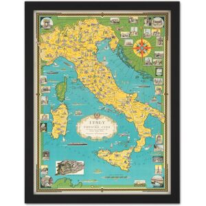Artery8 Wall Art Print Chase 1944 Pictorial Map Italy Vatican City Large Framed Wall Décor Art in Brown Size: W18" x H24" Brown W18" x H24" Artery8 Wall Art Print Chase 1944 Pictorial Map Italy Vatican City Large Framed Wall Décor Art in Brown Size: W18" x H24" Brown W18" x H24"