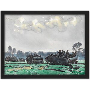 Artery8 Wall Art Print Colville Infantry Advancing Heino WWII War Painting Large Framed Wall Décor Art in Light Oak Size: W18" x H24" Light Oak W18" x H24" Artery8 Wall Art Print Colville Infantry Advancing Heino WWII War Painting Large Framed Wall Décor Art in Light Oak Size: W18" x H24" Light Oak W18" x H24"