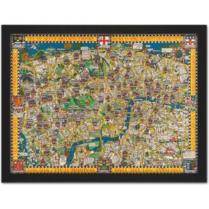 Artery8 Wall Art Print Gill 1914 Pictorial Map London Wonderground Large Framed Wall Décor Art in Brown Size: W18" x H24" Brown W18" x H24" Artery8 Wall Art Print Gill 1914 Pictorial Map London Wonderground Large Framed Wall Décor Art in Brown Size: W18" x H24" Brown W18" x H24"