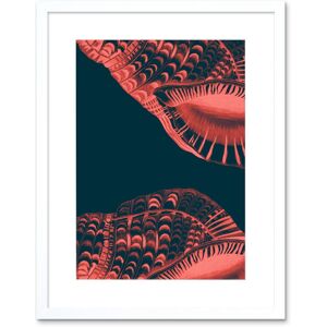 Artery8 Wall Art Print Pink Seashell Patterned Artwork Framed 9X7 Inch in White Size: W7" x H9" White W7" x H9" Artery8 Wall Art Print Pink Seashell Patterned Artwork Framed 9X7 Inch in White Size: W7" x H9" White W7" x H9"