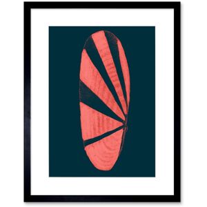Artery8 Wall Art Print Pink Seashell Striped Artwork Framed 9X7 Inch in Black Size: W7" x H9" Black W7" x H9" Artery8 Wall Art Print Pink Seashell Striped Artwork Framed 9X7 Inch in Black Size: W7" x H9" Black W7" x H9"