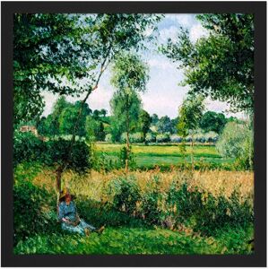 Artery8 Wall Art Print Pissarro Morning Sunlight Effect Eragny Cropped Square Framed Picture 16X16 Inch in Black Size: W16" x H16" Black W16" x H16" Artery8 Wall Art Print Pissarro Morning Sunlight Effect Eragny Cropped Square Framed Picture 16X16 Inch in Black Size: W16" x H16" Black W16" x H16"