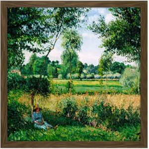 Artery8 Wall Art Print Pissarro Morning Sunlight Effect Eragny Cropped Square Framed Picture 16X16 Inch in Brown Size: W16" x H16" Brown W16" x H16" Artery8 Wall Art Print Pissarro Morning Sunlight Effect Eragny Cropped Square Framed Picture 16X16 Inch in Brown Size: W16" x H16" Brown W16" x H16"