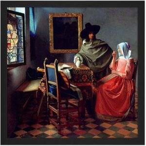 Artery8 Wall Art Print Jan Vermeer Van Delft The Glass Of Wine Square Framed Picture 16X16 Inch in Black Size: W16" x H16" Black W16" x H16" Artery8 Wall Art Print Jan Vermeer Van Delft The Glass Of Wine Square Framed Picture 16X16 Inch in Black Size: W16" x H16" Black W16" x H16"