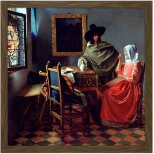 Artery8 Wall Art Print Jan Vermeer Van Delft The Glass Of Wine Square Framed Picture 16X16 Inch in Brown Size: W16" x H16" Brown W16" x H16" Artery8 Wall Art Print Jan Vermeer Van Delft The Glass Of Wine Square Framed Picture 16X16 Inch in Brown Size: W16" x H16" Brown W16" x H16"