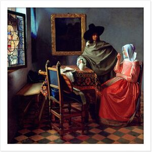 Artery8 Wall Art Print Jan Vermeer Van Delft The Glass Of Wine Square Framed Picture 16X16 Inch in White Size: W16" x H16" White W16" x H16" Artery8 Wall Art Print Jan Vermeer Van Delft The Glass Of Wine Square Framed Picture 16X16 Inch in White Size: W16" x H16" White W16" x H16"