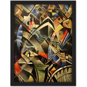 Artery8 Wall Art Print Nevinson The Arrival Abstract Futurist Painting Large Framed Wall Décor Art in Black Size: W18" x H24" Black W18" x H24" Artery8 Wall Art Print Nevinson The Arrival Abstract Futurist Painting Large Framed Wall Décor Art in Black Size: W18" x H24" Black W18" x H24"