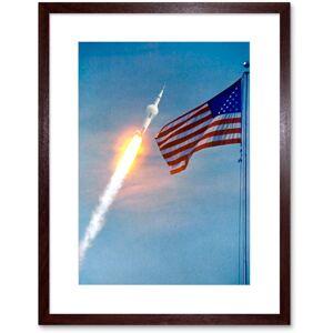Artery8 Wall Art Print Apollo 11 Spaceship NASA American Flag Artwork Framed 9X7 Inch in Brown Size: W7" x H9" Brown W7" x H9" Artery8 Wall Art Print Apollo 11 Spaceship NASA American Flag Artwork Framed 9X7 Inch in Brown Size: W7" x H9" Brown W7" x H9"