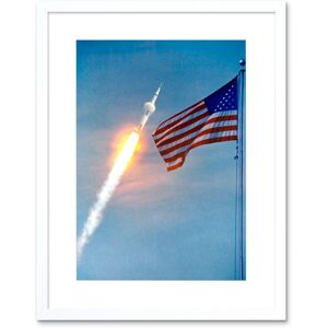 Artery8 Wall Art Print Apollo 11 Spaceship NASA American Flag Artwork Framed 9X7 Inch in White Size: W7" x H9" White W7" x H9" Artery8 Wall Art Print Apollo 11 Spaceship NASA American Flag Artwork Framed 9X7 Inch in White Size: W7" x H9" White W7" x H9"