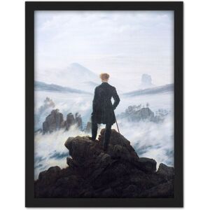 Artery8 Wall Art Print Friedrich Wanderer Above Sea Fog Painting Large Framed Wall Décor Art in White Size: W18" x H24" White W18" x H24" Artery8 Wall Art Print Friedrich Wanderer Above Sea Fog Painting Large Framed Wall Décor Art in White Size: W18" x H24" White W18" x H24"