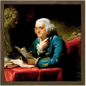 Artery8 Wall Art Print Martin Portrait Founding Father Benjamin Franklin Painting Square Framed Picture 16X16 Inch in Brown Size: W16" x H16" Brown W16" x H16" Artery8 Wall Art Print Martin Portrait Founding Father Benjamin Franklin Painting Square Framed Picture 16X16 Inch in Brown Size: W16" x H16" Brown W16" x H16"