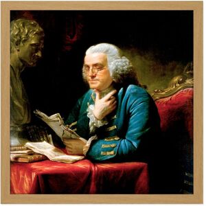 Artery8 Wall Art Print Martin Portrait Founding Father Benjamin Franklin Painting Square Framed Picture 16X16 Inch in Light Oak Size: W16" x H16" Light Oak W16" x H16" Artery8 Wall Art Print Martin Portrait Founding Father Benjamin Franklin Painting Square Framed Picture 16X16 Inch in Light Oak Size: W16" x H16" Light Oak W16" x H16"