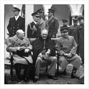 Artery8 Wall Art Print War WWII USA UK USSR Yalta Conference Big Three 1945 Photo Square Framed Picture 16X16 Inch in White Size: W16" x H16" White W16" x H16" Artery8 Wall Art Print War WWII USA UK USSR Yalta Conference Big Three 1945 Photo Square Framed Picture 16X16 Inch in White Size: W16" x H16" White W16" x H16"