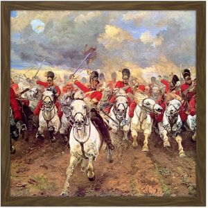 Artery8 Wall Art Print Thompson Scotland Forever Battle Waterloo Painting Square Framed Picture 16X16 Inch in Brown Size: W16" x H16" Brown W16" x H16" Artery8 Wall Art Print Thompson Scotland Forever Battle Waterloo Painting Square Framed Picture 16X16 Inch in Brown Size: W16" x H16" Brown W16" x H16"