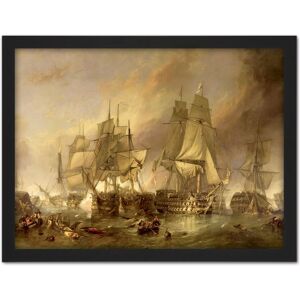 Artery8 Wall Art Print Stanfield The Battle Of Trafalgar Painting Large Framed Wall Décor Art in Light Oak Size: W18" x H24" Light Oak W18" x H24" Artery8 Wall Art Print Stanfield The Battle Of Trafalgar Painting Large Framed Wall Décor Art in Light Oak Size: W18" x H24" Light Oak W18" x H24"