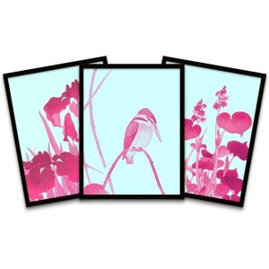 Wee Blue Coo Wall Art Print Ohara Koson Pink Kingfisher Lotus Flower Nature Black Framed Poster Pack of 3 Size: W12" x H16" Multicolor W12" x H16" Wee Blue Coo Wall Art Print Ohara Koson Pink Kingfisher Lotus Flower Nature Black Framed Poster Pack of 3 Size: W12" x H16" Multicolor W12" x H16"