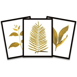Wee Blue Coo Wall Art Print Botanics Gold Grey Leaves Ferns Nature Black Framed Poster Pack of 3 Size: W12" x H16" Multicolor W12" x H16" Wee Blue Coo Wall Art Print Botanics Gold Grey Leaves Ferns Nature Black Framed Poster Pack of 3 Size: W12" x H16" Multicolor W12" x H16"