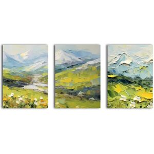 simpa The View of Mountain 3 Panel Canvas Wall Art Multicolor simpa The View of Mountain 3 Panel Canvas Wall Art Multicolor