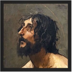 Artery8 Wall Art Print Martin Henri Self Portrait As John Baptist Painting Square Framed Picture 16X16 Inch in Black Size: W16" x H16" Black W16" x H16" Artery8 Wall Art Print Martin Henri Self Portrait As John Baptist Painting Square Framed Picture 16X16 Inch in Black Size: W16" x H16" Black W16" x H16"