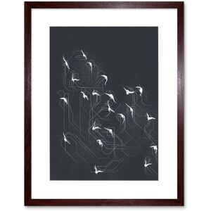 Artery8 Wall Art Print Flock of Birds Silhouette Lines Artwork Framed 9X7 Inch in Brown Size: W7" x H9" Brown W7" x H9" Artery8 Wall Art Print Flock of Birds Silhouette Lines Artwork Framed 9X7 Inch in Brown Size: W7" x H9" Brown W7" x H9"