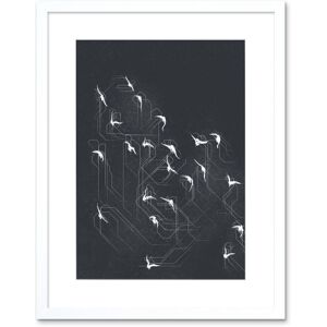 Artery8 Wall Art Print Flock of Birds Silhouette Lines Artwork Framed 9X7 Inch in White Size: W7" x H9" White W7" x H9" Artery8 Wall Art Print Flock of Birds Silhouette Lines Artwork Framed 9X7 Inch in White Size: W7" x H9" White W7" x H9"