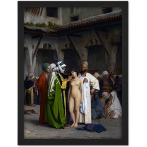 Artery8 Wall Art Print Jean Leon Gerome Slave Market Painting Large Framed Wall Décor Art in White Size: W18" x H24" White W18" x H24" Artery8 Wall Art Print Jean Leon Gerome Slave Market Painting Large Framed Wall Décor Art in White Size: W18" x H24" White W18" x H24"