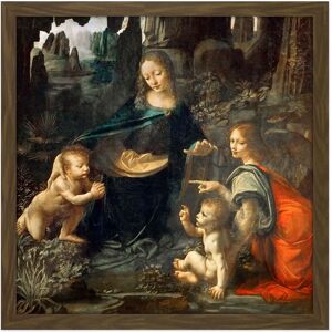 Artery8 Wall Art Print Leonardo Da Vinci Virgin Of The Rocks Painting Square Framed Picture 16X16 Inch in Brown Size: W16" x H16" Brown W16" x H16" Artery8 Wall Art Print Leonardo Da Vinci Virgin Of The Rocks Painting Square Framed Picture 16X16 Inch in Brown Size: W16" x H16" Brown W16" x H16"