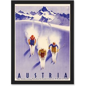 Artery8 Winter Sport Austria Ski Snow Alps Blue Cross Country A4 Artwork Framed Wall Art Print in Black Black Artery8 Winter Sport Austria Ski Snow Alps Blue Cross Country A4 Artwork Framed Wall Art Print in Black Black